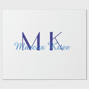 eenvoudige minimale monogram gepersonaliseerde naa cadeaupapier