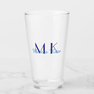 eenvoudige minimale monogram gepersonaliseerde naa glas