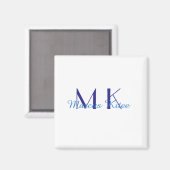 eenvoudige minimale monogram gepersonaliseerde naa magneet (Voorkant / Achterkant)
