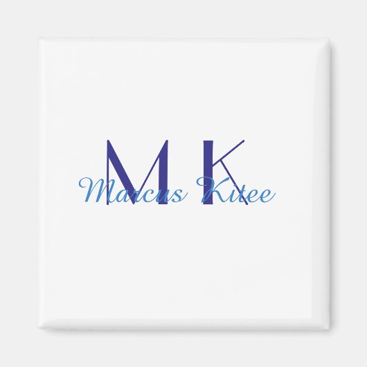 eenvoudige minimale monogram gepersonaliseerde naa magneet (Voorkant)