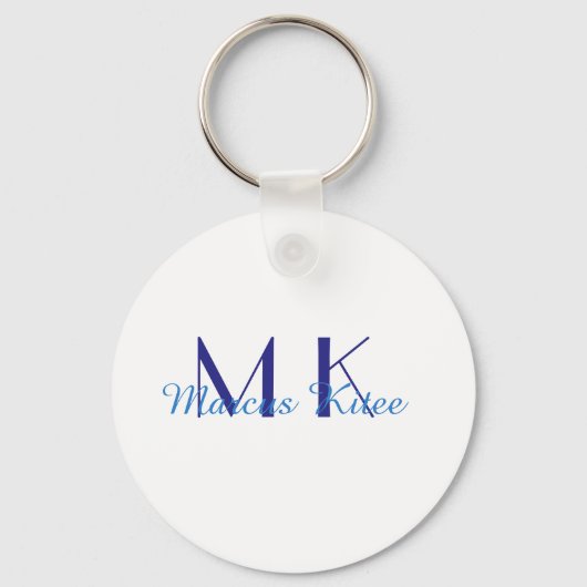 eenvoudige minimale monogram gepersonaliseerde naa sleutelhanger (Voorkant)