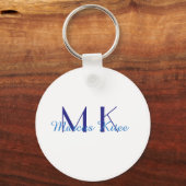 eenvoudige minimale monogram gepersonaliseerde naa sleutelhanger (Voorkant)