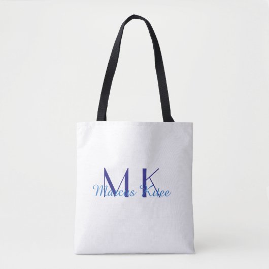 eenvoudige minimale monogram gepersonaliseerde naa tote bag (Voorkant)