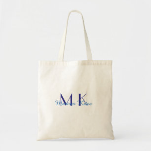 eenvoudige minimale monogram gepersonaliseerde naa tote bag