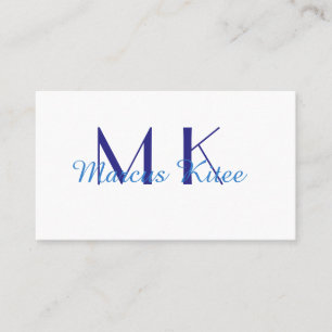 eenvoudige minimale monogram gepersonaliseerde naa visitekaartje