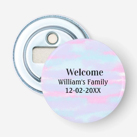 Eenvoudige Minimale Monogram logo Gepersonaliseerd Button Flesopener (Voorkant)
