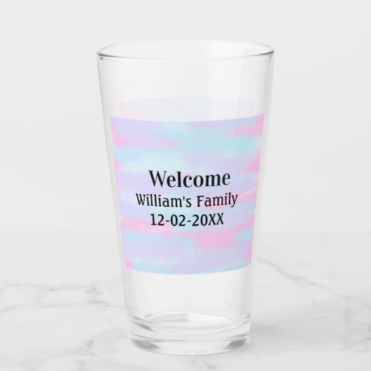 Eenvoudige Minimale Monogram logo Gepersonaliseerd Glas (Achterkant)
