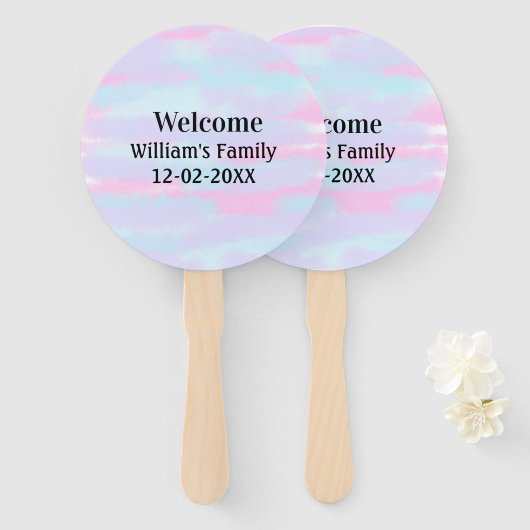 Eenvoudige Minimale Monogram logo Gepersonaliseerd Handwaaier (Voorkant en achterkant)