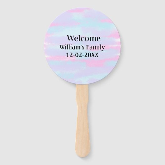 Eenvoudige Minimale Monogram logo Gepersonaliseerd Handwaaier (Voorkant)