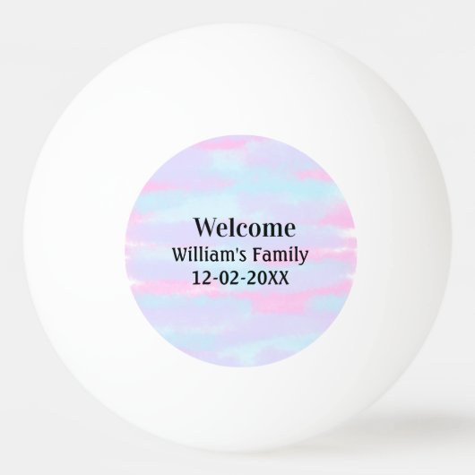 Eenvoudige Minimale Monogram logo Gepersonaliseerd Pingpongbal (Voorkant)