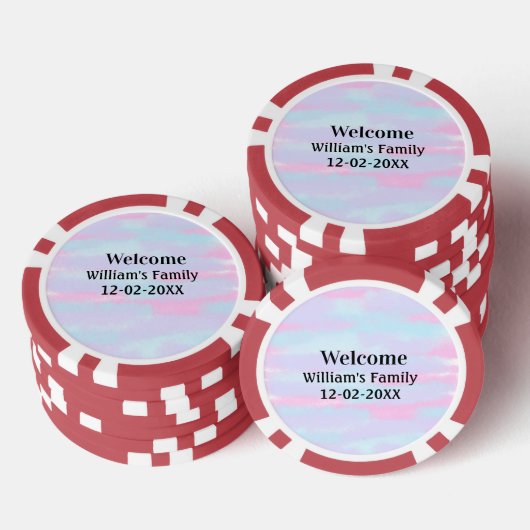 Eenvoudige Minimale Monogram logo Gepersonaliseerd Poker Chips (Opstapeling)