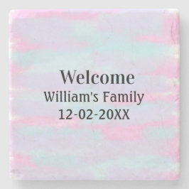 Eenvoudige Minimale Monogram logo Gepersonaliseerd Stenen Onderzetter