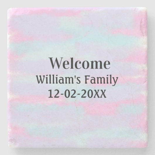 Eenvoudige Minimale Monogram logo Gepersonaliseerd Stenen Onderzetter (Voorkant)