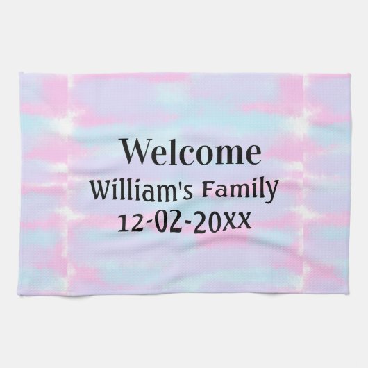 Eenvoudige Minimale Monogram logo Gepersonaliseerd Theedoek (Horizontaal)