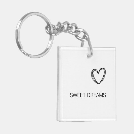 eenvoudige minimale monogram sleutelhanger (Voorkant Links)