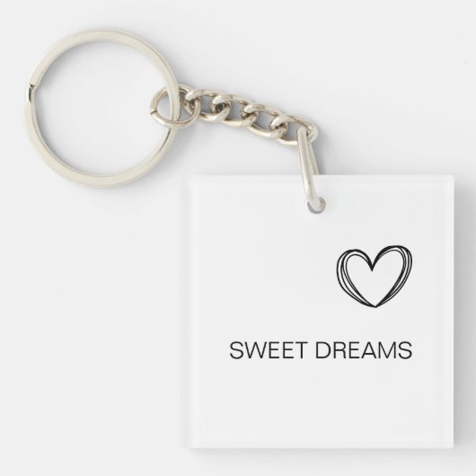 eenvoudige minimale monogram sleutelhanger (Voorkant)