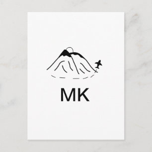 Eenvoudige minimale monogram voeg tekst reisvliegt briefkaart