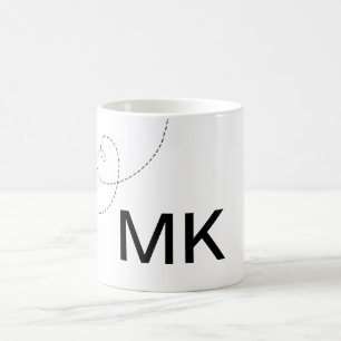 Eenvoudige minimale monogram voeg tekst reisvliegt koffiemok