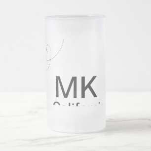 Eenvoudige minimale monogram voeg tekst reisvliegt matglas bierpul