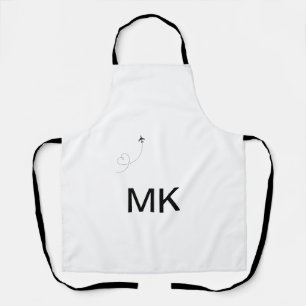 Eenvoudige minimale monogram voeg tekst reisvliegt schort