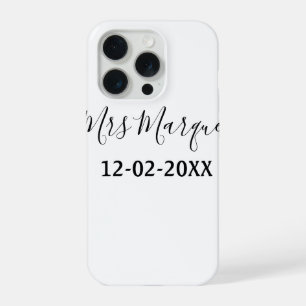 eenvoudige minimale monogramme mevrouw mijnheer na iPhone 15 pro case