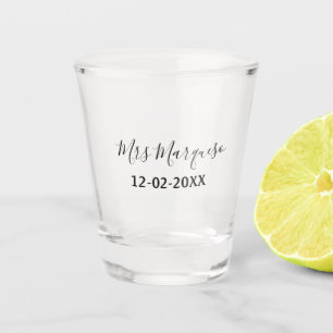 eenvoudige minimale monogramme mevrouw mijnheer na shot glas