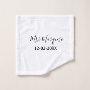 eenvoudige minimale monogramme mevrouw mijnheer na washandje