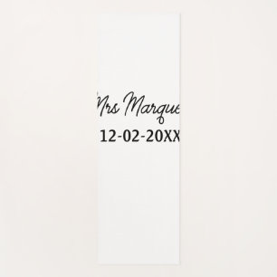 eenvoudige minimale monogramme mevrouw mijnheer na yogamat