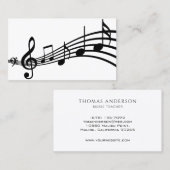 Eenvoudige minimale muzieknotities | Visitekaartje (Voorkant / Achterkant)