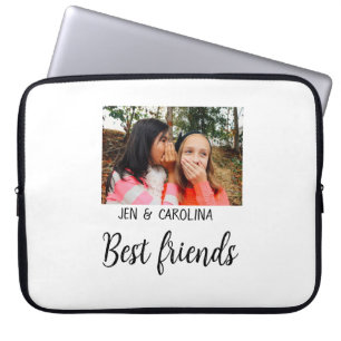 eenvoudige minimale naam beste vrienden voeg foto laptop sleeve