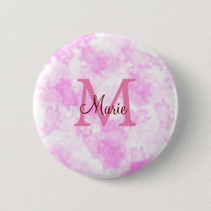 eenvoudige minimale naam monogram roze rode worp p ronde button 5,7 cm