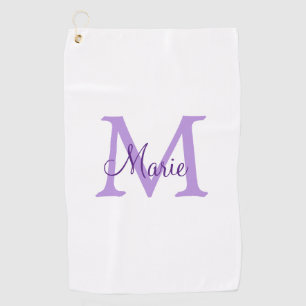 eenvoudige minimale naam monogram roze rood werp golfhanddoek