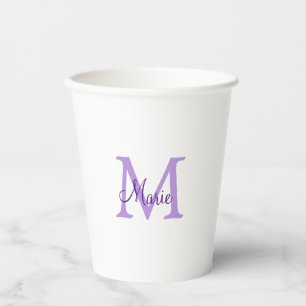 eenvoudige minimale naam monogram roze rood werp papieren bekers