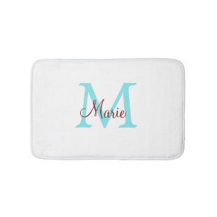 eenvoudige minimale naam monogram roze rood worp badmat