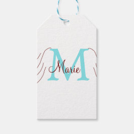 eenvoudige minimale naam monogram roze rood   worp cadeaulabel