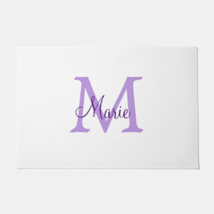 eenvoudige minimale naam monogram roze rood worp deurmat