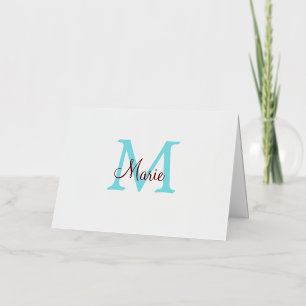 eenvoudige minimale naam monogram roze rood worp folie feestdagenkaart