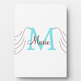 eenvoudige minimale naam monogram roze rood   worp fotoplaat