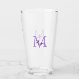 eenvoudige minimale naam monogram roze rood worp glas