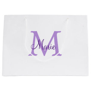 eenvoudige minimale naam monogram roze rood worp groot cadeauzakje