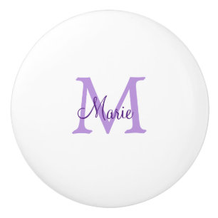 eenvoudige minimale naam monogram roze rood worp keramische knop