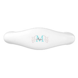 eenvoudige minimale naam monogram roze rood   worp keramische ladegreep
