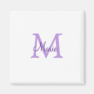 eenvoudige minimale naam monogram roze rood   worp magneet