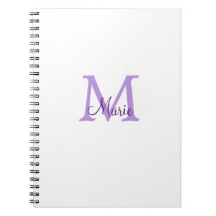 eenvoudige minimale naam monogram roze rood worp notitieboek