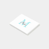 eenvoudige minimale naam monogram roze rood   worp post-it® notes (Schuin)
