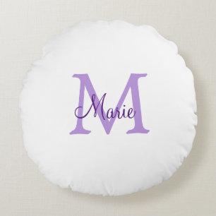 eenvoudige minimale naam monogram roze rood worp rond kussen