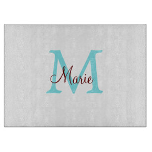 eenvoudige minimale naam monogram roze rood   worp snijplank