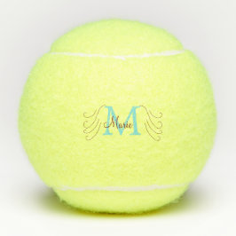 eenvoudige minimale naam monogram roze rood   worp tennisballen