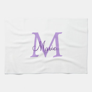 eenvoudige minimale naam monogram roze rood worp theedoek