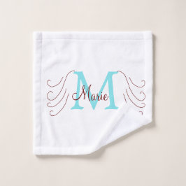 eenvoudige minimale naam monogram roze rood   worp washandje
